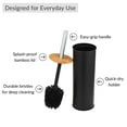 thumbnail image 3 of Black Metal Toilet Brush and Holder Set With Bamboo Lid, 3 of 8
