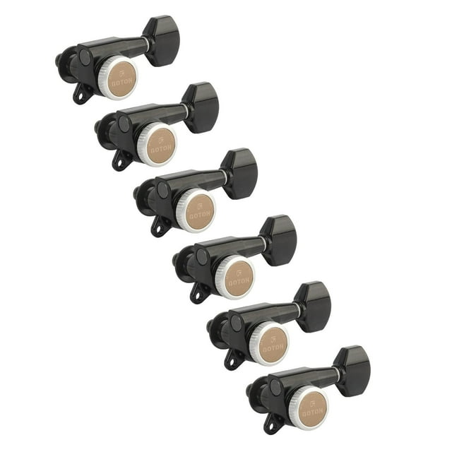 Afinadores de guitarra Gotoh Magnum Lock-Trad 6-In-Line Black SG381