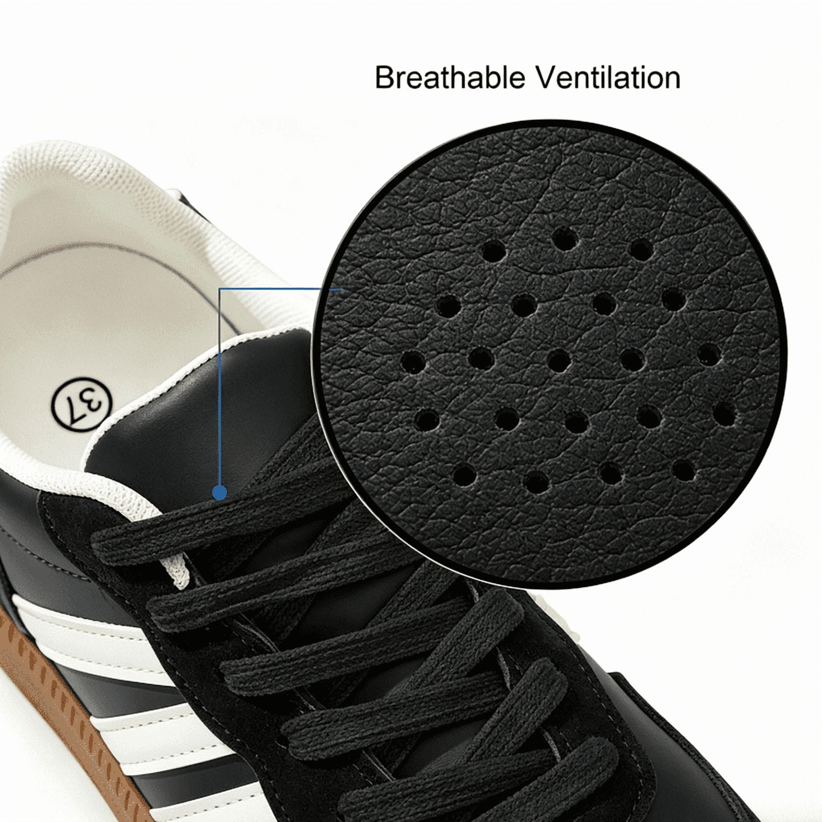 BERANMEY Women's Retro Fashion Sneakers Comfortable Casual Anti Slip Platform Low-Top Sneakers Lace Up Memory Foam Tennis Walking Skate Shoes
