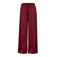 thumbnail image 3 of Summer Pants for Women Workout Wide Leg Elastic Waist Sweatpants Fashion Line Loose Pants Casual Basic Trousers Womens Pants Casual & Wide Leg, 3 of 4