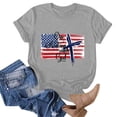 thumbnail image 4 of Débardeurs d'Été Grande Taille pour Femmes Hauts d'Été pour Femmes Imprimé Fête de l'Indépendance Vacances Manches Courtes Col Rond Décontracté Coupe Ample T-Shirts Graphiques Col en V T-Shirt Femme en Liquidation, 4 of 4