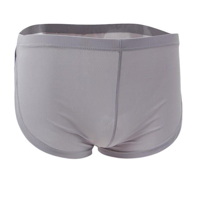 Prettyia Hombres Solid Shorts Side Split Ropa Interior Calzoncillos Ropa de Dormir gris Prettyia Ropa interior de los boxeadores de los hombres