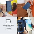 thumbnail image 5 of PU Leather Magnetic Snap Flip Zipper Strap Wallet Phone Case Fit for 15 Pro, 5 of 5