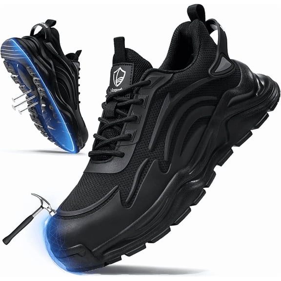 LAoutun Steel Toe Tennis Shoes for Men Steel Toe Shoes for Men Women Lightweight Work Sneakers