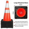 thumbnail image 3 of Reliancer 6PCS 28" Traffic Cones - PVC Safety Road Parking Cones with Black Weighted Base, 2 Reflective Collars - Fluorescent Orange Hazard Cones - Construction Cones for Traffic, Home Improvement, 3 of 8