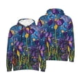 thumbnail image 6 of Bingfone Cosmic Purple Irises Men's Drawstring Hoodie Long Sleeve Pocket Sweatshirts-3X-Large, 6 of 6