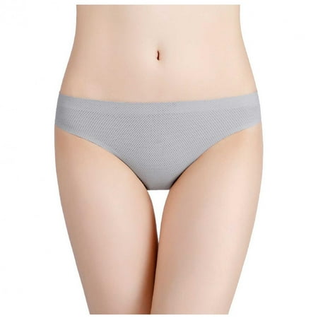 

LoyisViDion Women Silky Comfy Panties Low Waist Breathable Nylon Has Elasticity Underpant Gray 8(L)