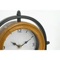 thumbnail image 5 of A&B Home Decorative Table Clock with Brown Wooden Frame and Black Iron Stand - 9.5x3.5x10", 5 of 5