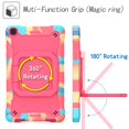 thumbnail image 4 of Kids Case for Samsung Galaxy Tab A 8.0 inch 2019 Tablet SM-T290/T295, Dteck 360 Degree Swivel Handle Grip Stand Heavy Duty Rugged Shockproof Case with Carrying Shoulder Strap, Colorful Rose, 4 of 9