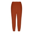 thumbnail image 7 of Aoiroe Women Linen Boho Pants Summer Casual Loose High Waist Cargo Lounge Harem Pant 2026 Beach Travel Vacation Outfits Orange XL, 7 of 7