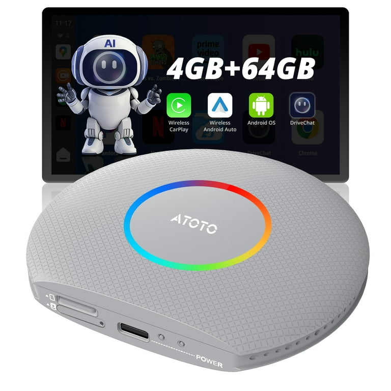 ATOTO Carplay Ai Box Gen 2 AI Smart Box 4G+64G Wireless CarPlay