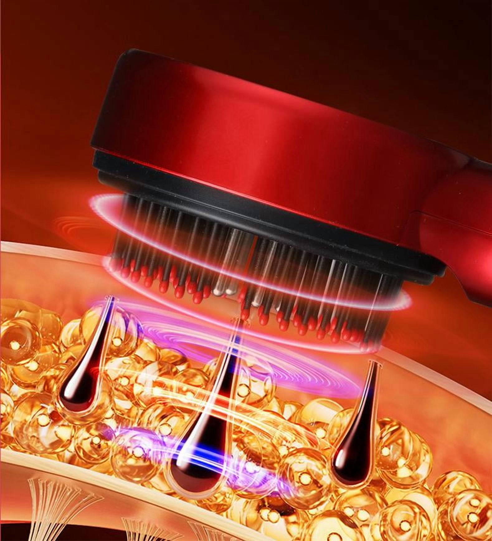 Furein Smile Electric Scalp Massager 3-in-1 Red Light Therapy & Hair Growth for Home Use, Red