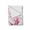 thumbnail image 2 of Hummingbird Soft Flannel Fleece Throw Blanket, Hummingbird Flies to the Flower Polkadots Flourishes Summer Garden Artwork, Cozy Plush for Indoor and Outdoor Use, 50" x 60", Pink Fuchsia, by Ambesonne, 2 of 6