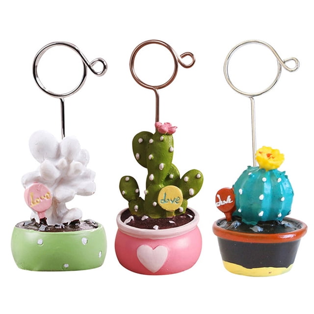 Miangastore Clip Mémo Résine Métal Vert 3 Pcs 1Ensemble 1.18x1.18x3.34 Pouces