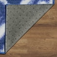 thumbnail image 6 of My Magic Carpet 3x5' Machine Washable Non-Slip Kitchen Entryway Rug, Shibori Geometric Diamond Blue, 6 of 6