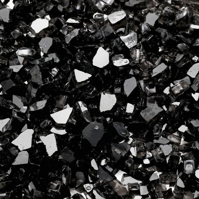 Goaste 12 Pound Fire Pit Glass, 1/2 Inch Reflective Fire Glass, Decorative Tempered Glass Rocks for Fire Pit, Fire Table, Gas Fireplace, Sa