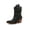 Black, variant on Premium PU Leather Wooden Heel Long Chelsea Boots (Khaki, 8)