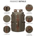 thumbnail image 2 of KL928 Canvas Backpack for Men, Large Capacity Waterproof Travel Backpack, large Laptop Backpack for Travel,Olive Green, 2 of 7