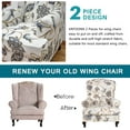 thumbnail image 3 of CHUNTIAN Wingback Chair Covers Slipcovers 2 Piece Stretch Wing Chair Covers Spandex Slipcovers Wingback Sofa Covers Armchair Covers Non-Slip Furniture Protector for Living Room Wingback Chairs, A13, 3 of 5