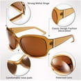 thumbnail image 4 of FEISEDY Classic Oversized Polarized Sunglasses Women Wrap Square Shades B2504, 4 of 14