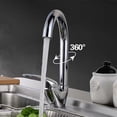 thumbnail image 3 of Modern Chrome Kitchen Sink Faucet Single Lever Mixer Tap Zinc Alloy Hot Cold, 3 of 9