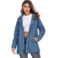 thumbnail image 1 of Chubasquero para mujer, chubasquero impermeable para exteriores con capucha Eccomum Azul/Medio, 1 of 7