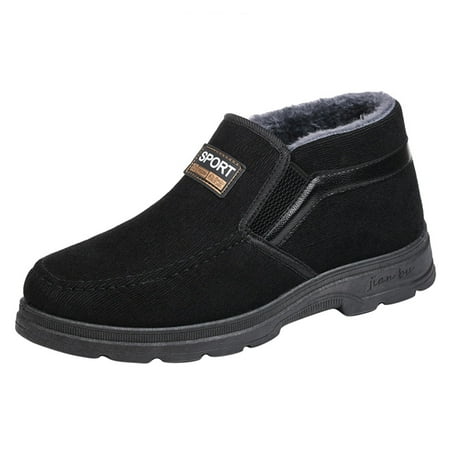 

PEASKJP Men s Snow Boots Wide Men s Snow Boots Lightweight Winter Boots Anti-Slip Outdoor Sneakers (Black 10)