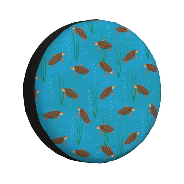 Fotbe Sea Turtle Funda de Llanta de Repuesto con Estampado, Engrosada, Ajuste Universal para Jeep, Remolque, RV, SUV, Camión-14 inch