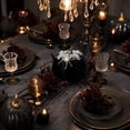 thumbnail image 5 of 3.9 Inch Black Flocked Velvet Pumpkin Halloween Decoration Rhinestone Accent Artificial Tabletop Centerpiece Ornament Fall Home Decor Set, 5 of 7