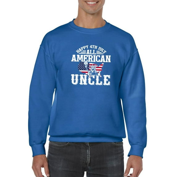 4Th July All American Uncle Sweatshirt Men -Image by Shutterstock, Male Large