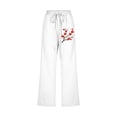 thumbnail image 2 of Pantalones de Mujer Casual, Impresión Elástica Suelta Pantalones de Pierna Ancha Recta con Bolsillo Hecho de Poliéster Suave para Toda la Temporada, Pantalones de Pierna Ancha de las Mujeres, 2 of 4