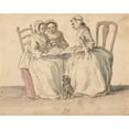 thumbnail image 2 of Louis Philippe Boitard 14x12 Gold Ornate Wood Frame and Double Matted Museum Art Print Titled - Three Seated Ladies, 2 of 4