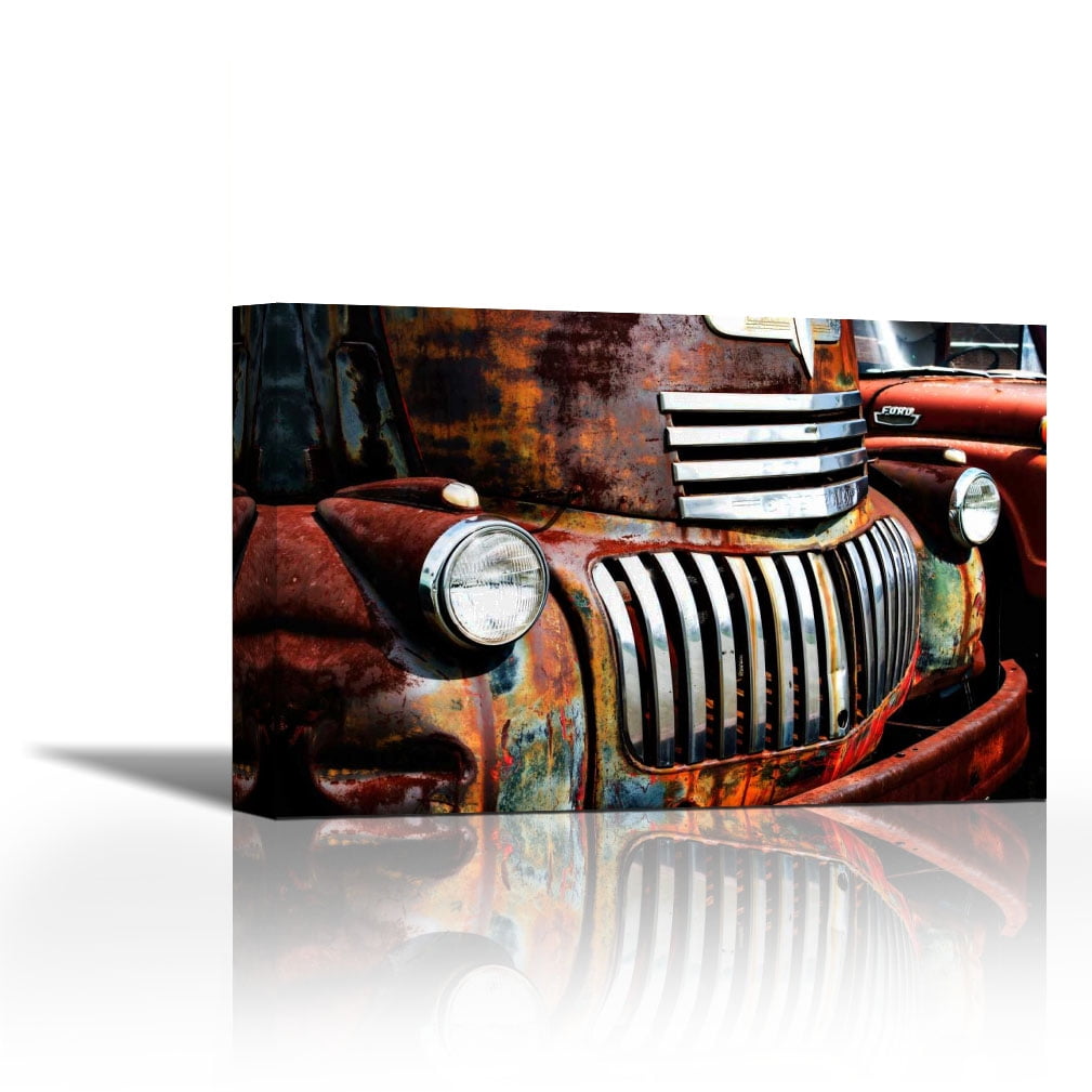 Rusty Old Truck I Contemporary Fine Art Giclee on Canvas Gallery Wrap