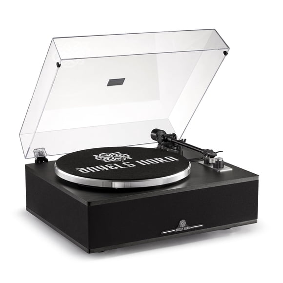 Tocadiscos de vinilo ANGELS HORN Bluetooth con altavoces negros