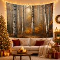 thumbnail image 3 of Autumn Birch Forest with Golden Leaves and Misty Woods, Serene Watercolor for Nature Lovers, Botanical Wall Art Decor, Housewarming Gift, Tapestry Wall Hanging for Bedroom and Living Room, 3 of 7