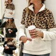 thumbnail image 4 of Femmes Dames Pulls Léopard Manches Longues Hiver Chaud Poche Pulls, 4 of 5