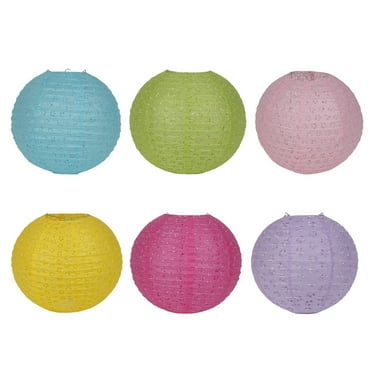 BALAHAPY 6Pcs Set Rose Red Paper Lantern Memorial Lantern For Home 8 Inch