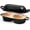 Black, variant on Double Dutch Oven for Sourdough Bread Baking, 2.2QT Enamelled Cast Iron Bread Pan with Lid, Double Round Loaf Space, 16.5cm Diameter, Mini Double Dutch Oven for Homemade Baking (Red)