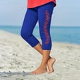 thumbnail image 2 of Fjofpr Girls Pants Size 10-12 Leggings Toddler Kids Fashion Baesball Print Summer Leisure Yoga Sports Frenum Cropped Pants Blue 10 Years, 2 of 4