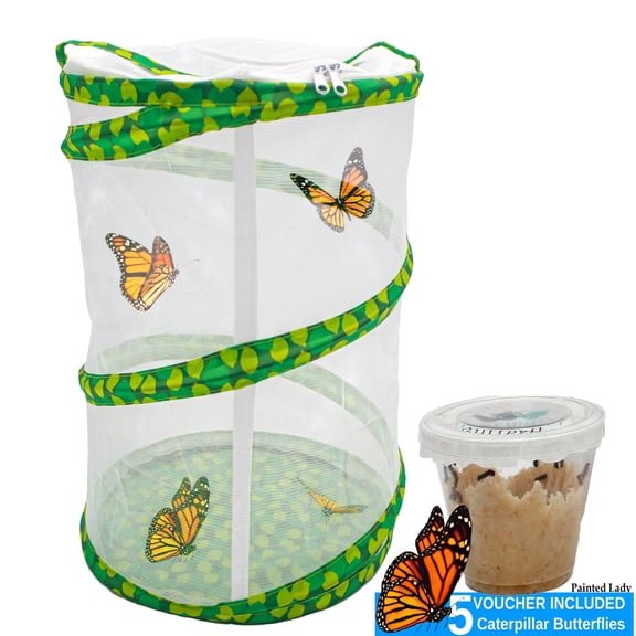 BESTSKY Butterfly Growing Garden Kit,Butterfly Habitat Net Cage,Collapsible Mesh