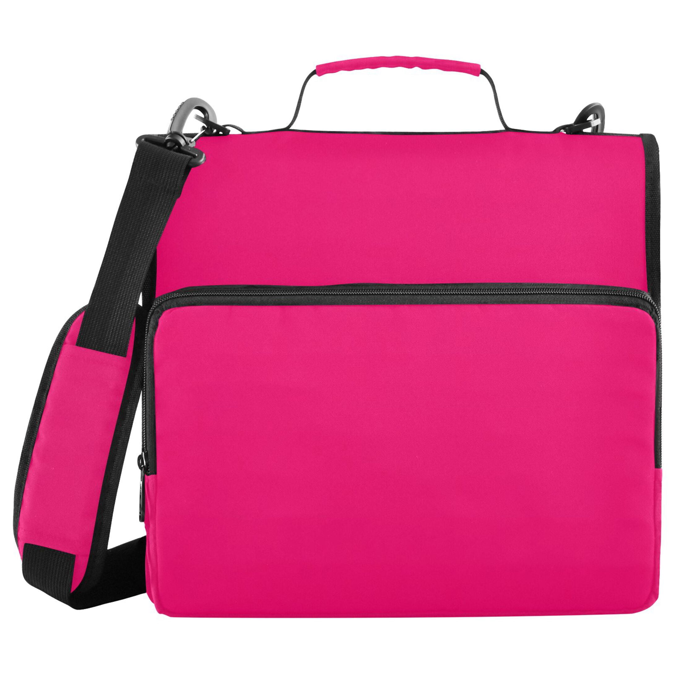ALAZA Zipper Binder Deep Pink 3 Ring Trapper Keeper File Folder Organizer Bag