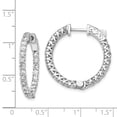 thumbnail image 2 of 14k White Gold Diamond Round Hoop w/Safety Clasp Earrings XE2006WAA, 2 of 3