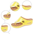 thumbnail image 5 of Rokment Women's Orthopedic Wedges Flip Flops Dress Sandals 2026 Summer Fashion Casual Comfortable Leather Platform Arch Support Walking Thongs Beach Slip on Slides Yellow Size 8, 5 of 7