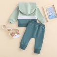 thumbnail image 4 of Gupgi Baby Boy Fall Clothes 3 6 9 12 18 Months 2T 3T Color Block Hoodie Sweatshirts Pants 2Pcs Set, 4 of 9