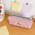 thumbnail image 3 of Lunxisen 2 Pcs Seasonal Student Checkered Pencil Case Portable Organiser Stationery Pouch Bow Design, 3 of 7