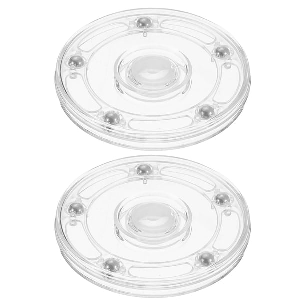 Uxcell 2 Paquete Plato giratorio de acrílico Lazy Susan, organizador de 3.5 pulgadas con rodamientos de bolas