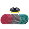 thumbnail image 1 of 16Pcs 5Inch 3 Different Color Scrubbing Pads Drill Powered Brush Tile Scrubber Scouring Pads Cleaning Kit,Abrasive Buffing Pads Replacement 1 Pcs Hook Attachment for House Cleaning, 1 of 8