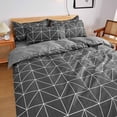 thumbnail image 4 of SUTENGDA 4 Piece Queen Comforter Set  Plaid Bedding Comforter Set Black and White Grid Geometric Quilt Set Soft Lightweight Down Alternative Bed Set(Light Blue), 4 of 8