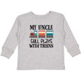 thumbnail image 3 of Inktastic My Uncle Still Plays with Trains Boys or Girls Long Sleeve Toddler T-Shirt, 3 of 5