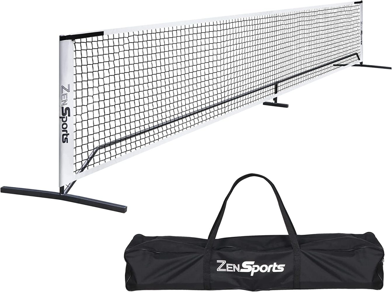 BalyFovin Portable Pickleball Net Set System with Metal Frame Stand and Regulation Size Net